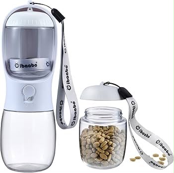 2-in-1 Tragbare Haustier-Wasserflasche mit Futterspender – Perfekte Reise-Trinkflasche für Hunde & Katzen