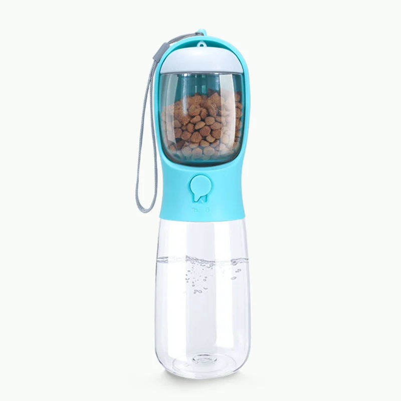 2-in-1 Tragbare Haustier-Wasserflasche mit Futterspender – Perfekte Reise-Trinkflasche für Hunde & Katzen