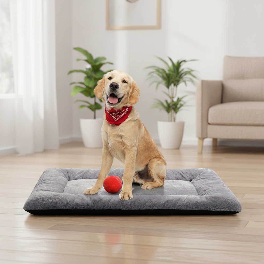 Orthopädisches Hundebett aus Plüsch – Weiche und Komfortable Haustiermatte für Hunde und Katzen