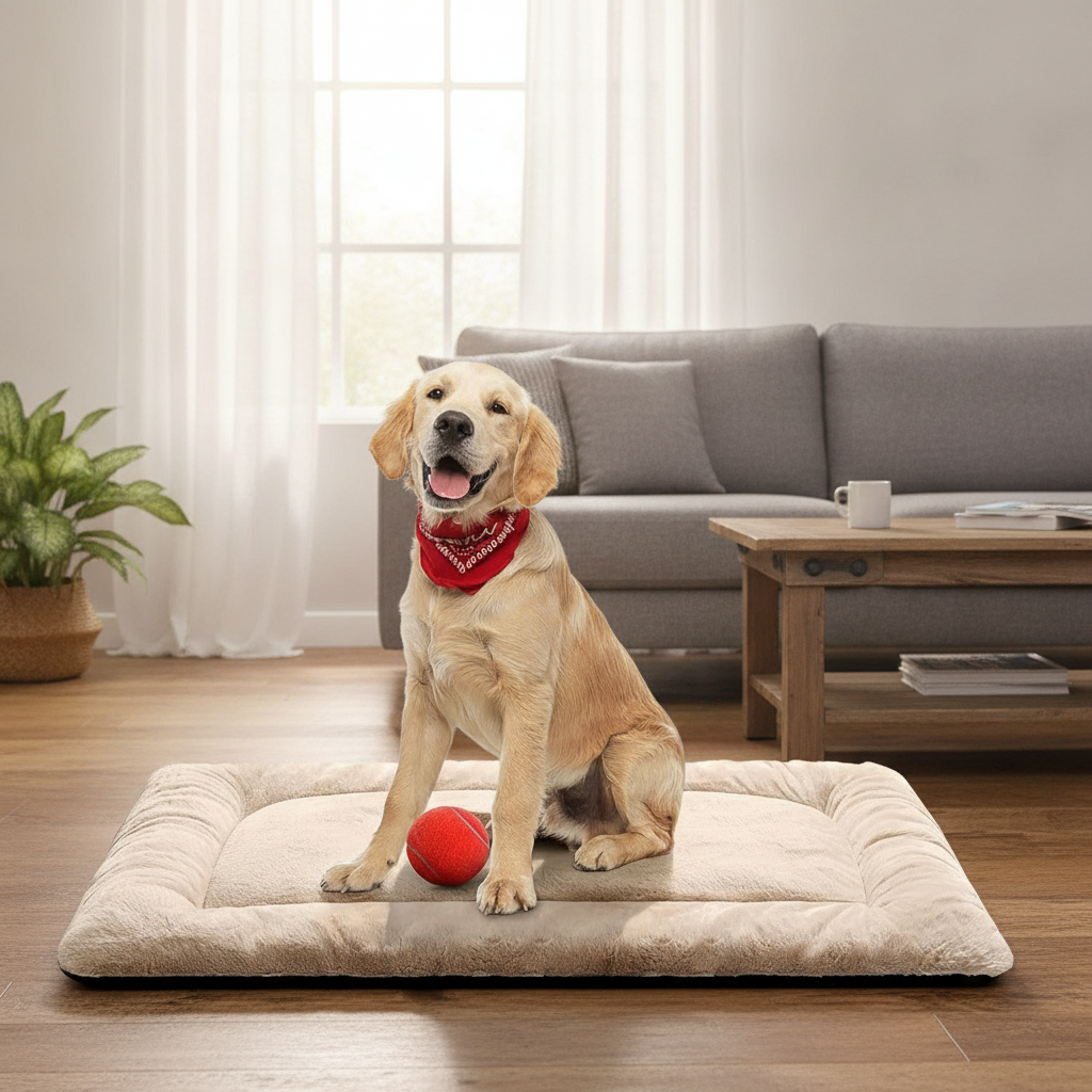 Orthopädisches Hundebett aus Plüsch – Weiche und Komfortable Haustiermatte für Hunde und Katzen